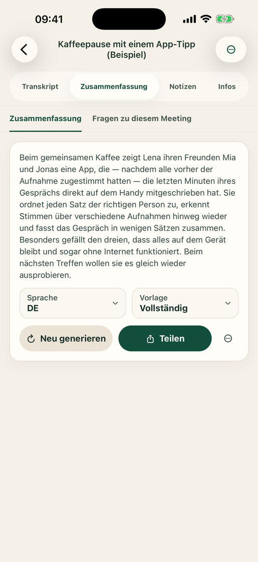 Vocatim: KI-Zusammenfassung
