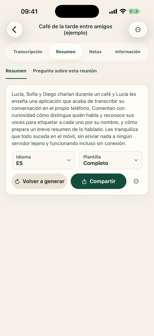 Vocatim: Resumen con IA